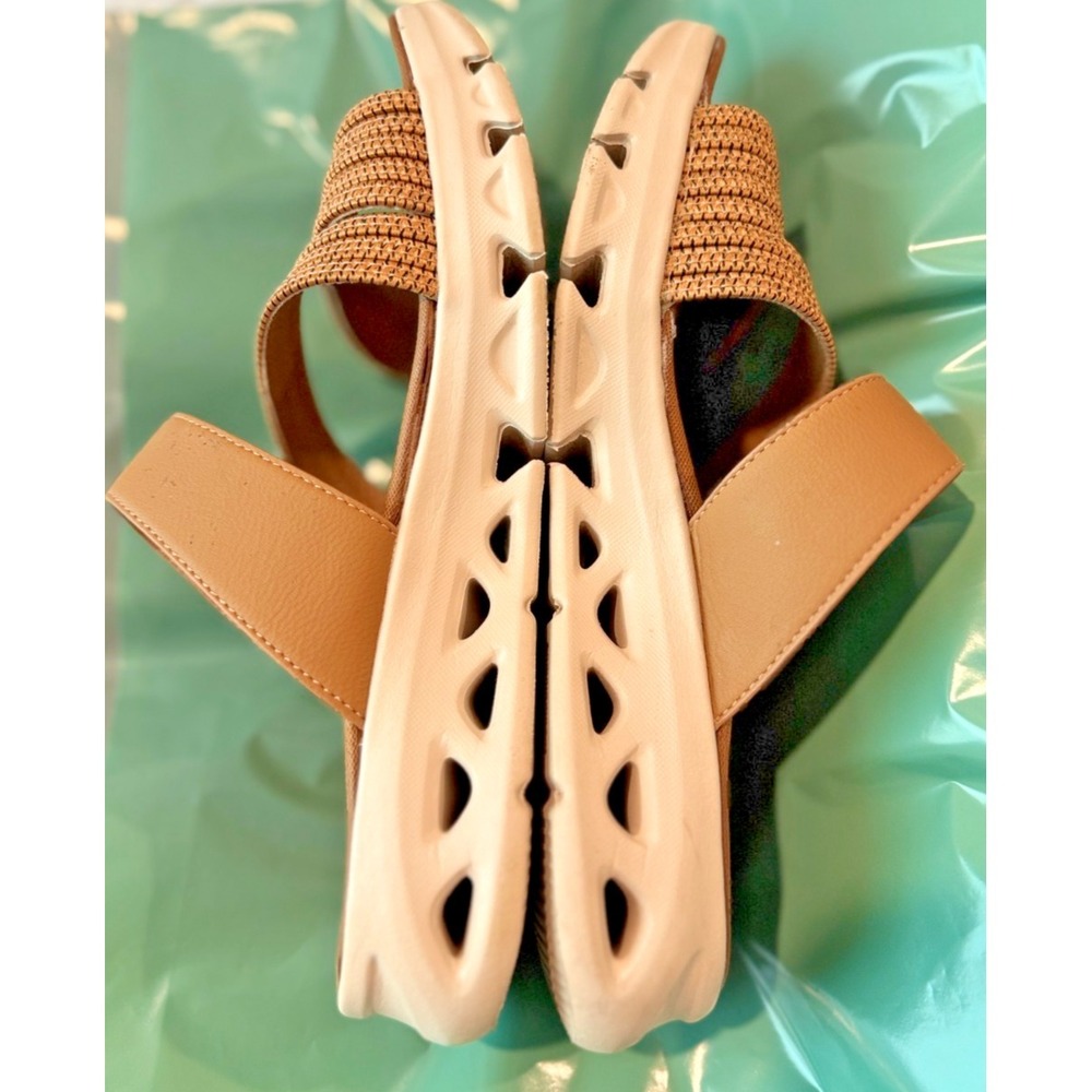 Flexus Spring Step Galvanesa Tan Platform Wedge Slide Sandals Women's 6 / 36 - Picture 7 of 9